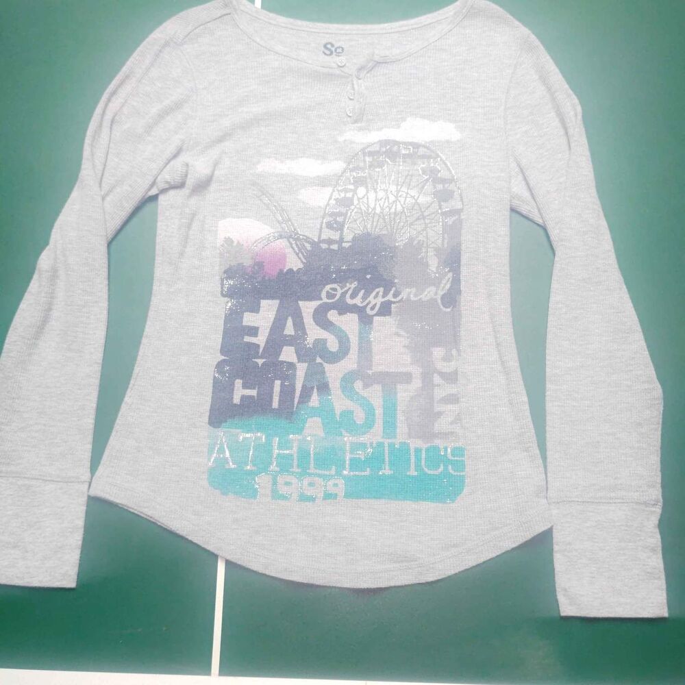 Ferris Wheel - East Coast Athletics Light Thermal Henley Top - Women's XL